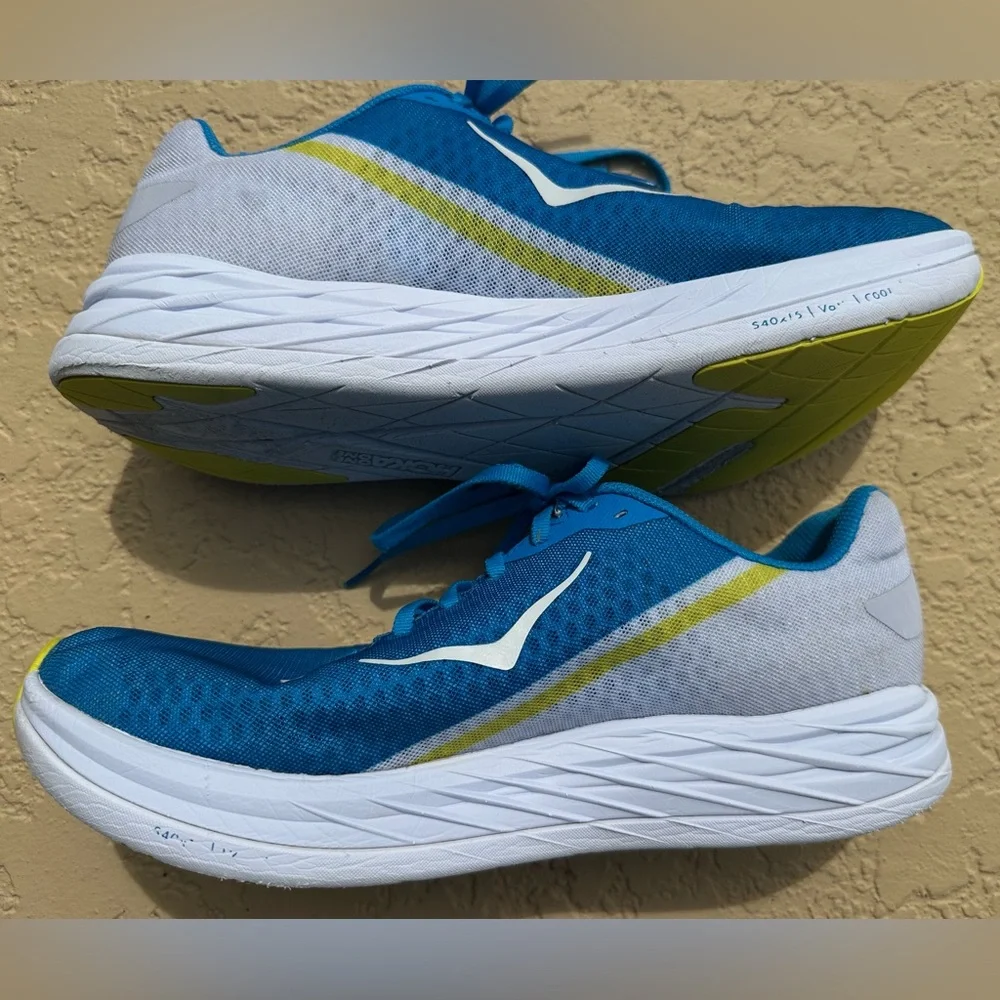 Hoka One One Rocket X Blue Running Shoes Men Size 10.5 /Women Size 11.5 Clean